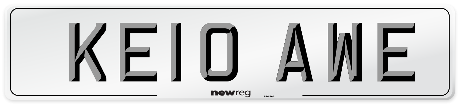 KE10 AWE Number Plate from New Reg